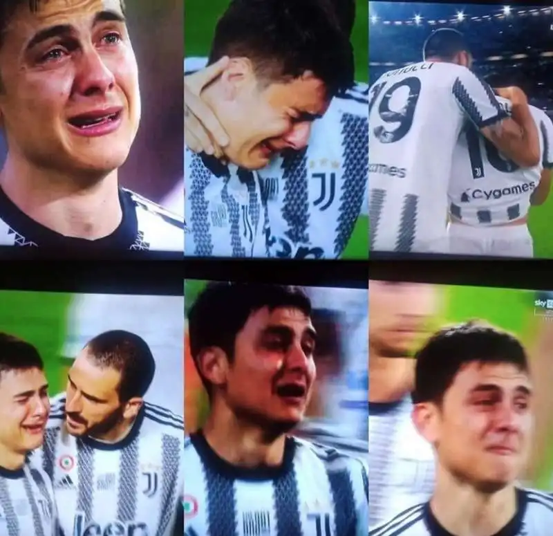 paulo dybala in lacrime