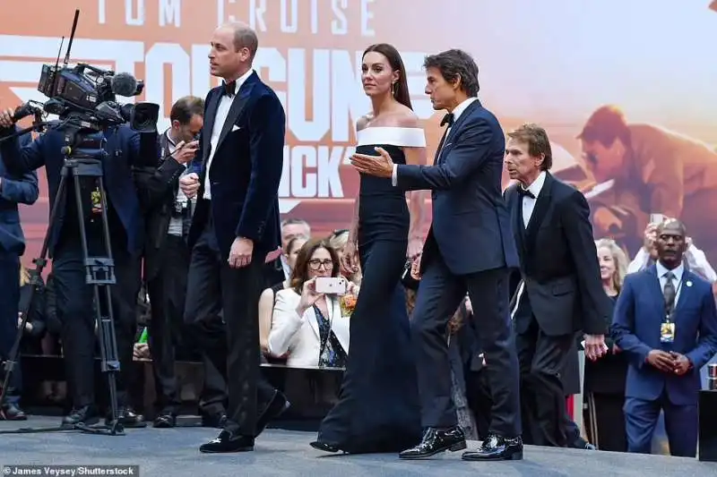 tom cruise, il principe william e kate middleton alla prima di top gun 3