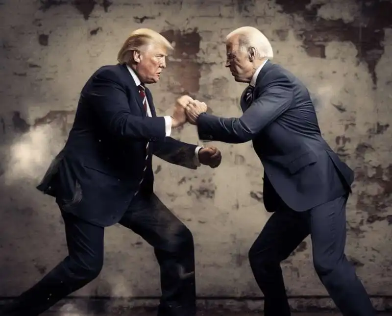 donald trump vs joe biden   immagine creata con midjourney   2