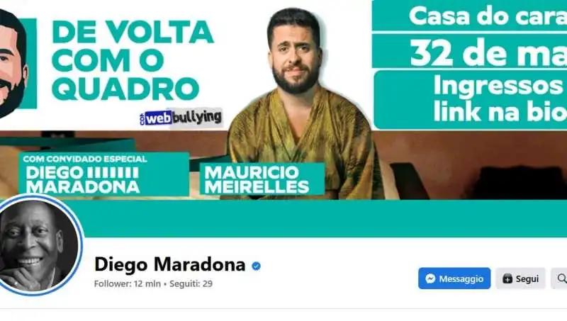 hackerato il profilo facebook di maradona 