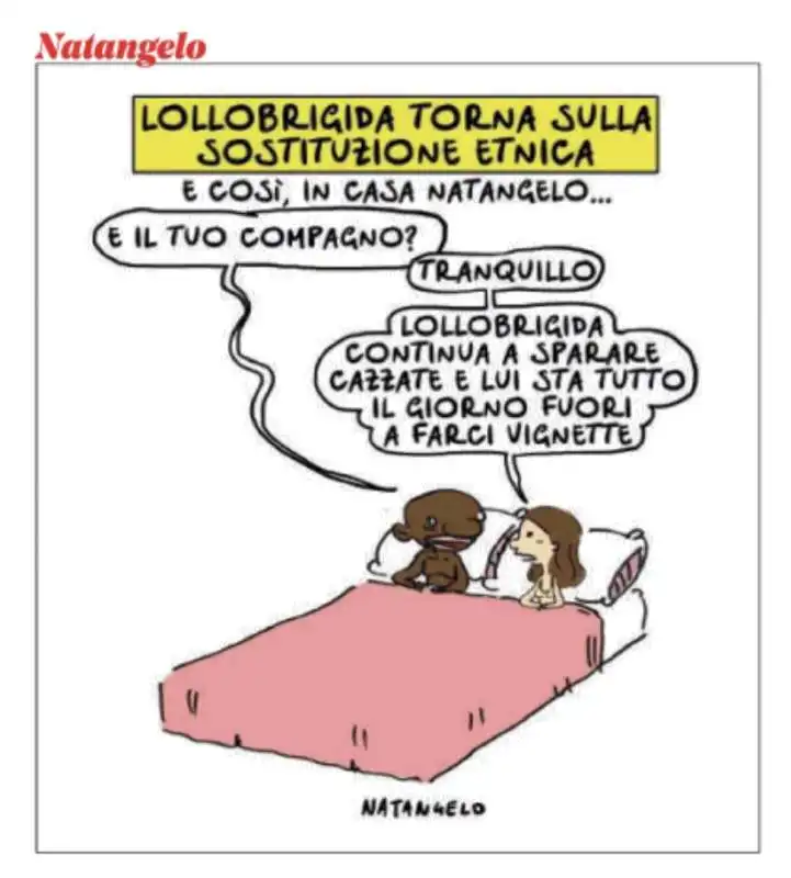 LA NUOVA VIGNETTA DI NATANGELO SUL CASO LOLLOBRIGIDA - MELONI 