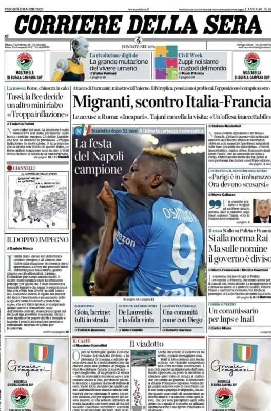 la vittoria dello scudetto del napoli   corriere della sera