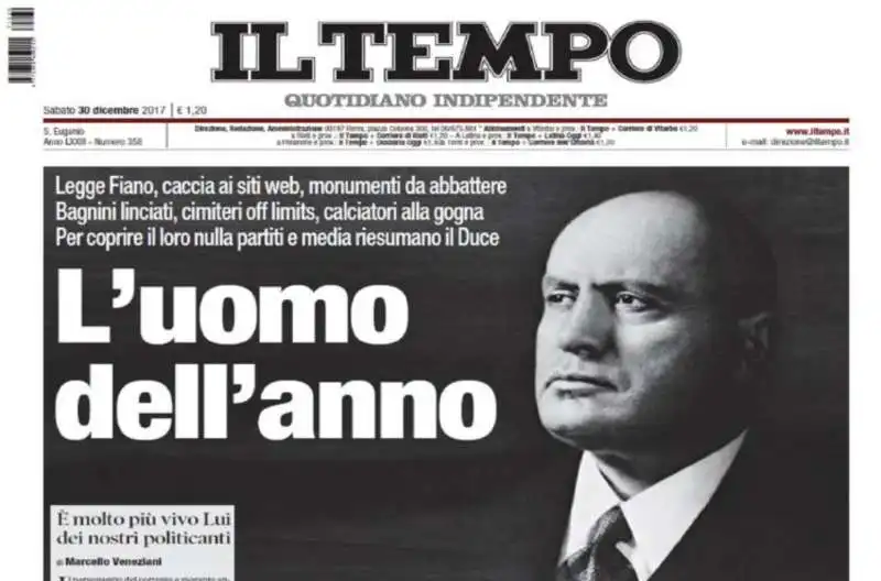 MUSSOLINI UOMO DELL'ANNO PER IL TEMPO DI CHIOCCI - 30 DICEMBRE 2017