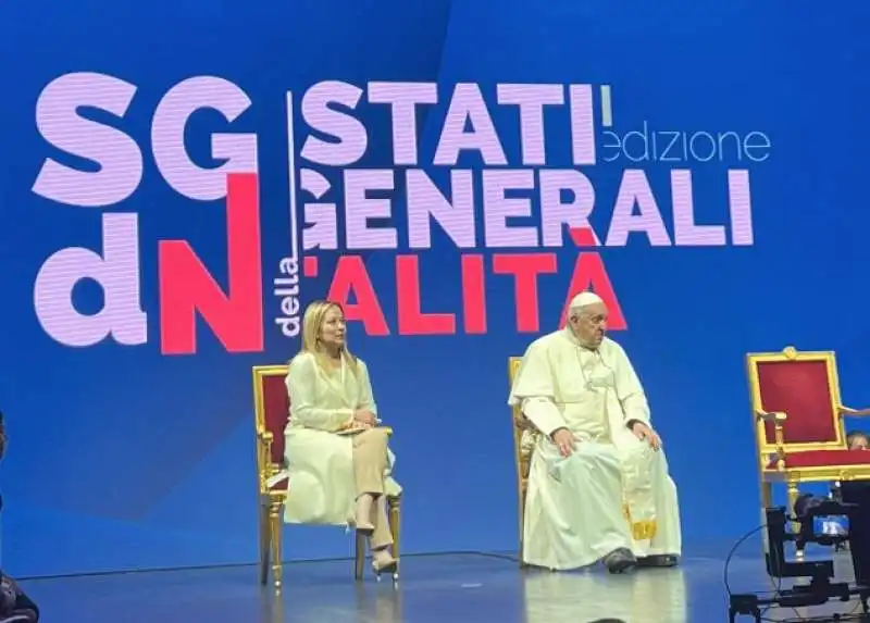 PAPA FRANCESCO E GIORGIA MELONI AGLI STATI GENERALI DELLA NATALITA