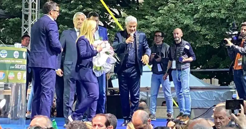 pino insegno ad ancona con giorgia meloni matteo salvini antonio tajani