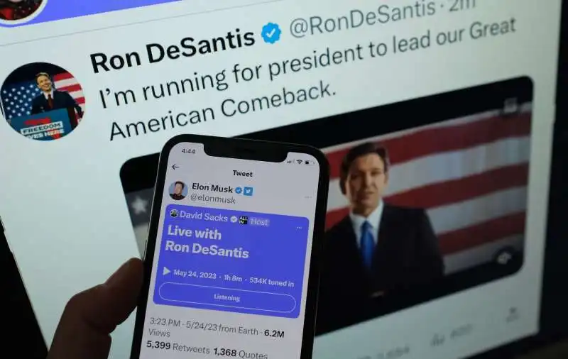 ron desantis annunciA la corsa alla casa bianca su twitter 