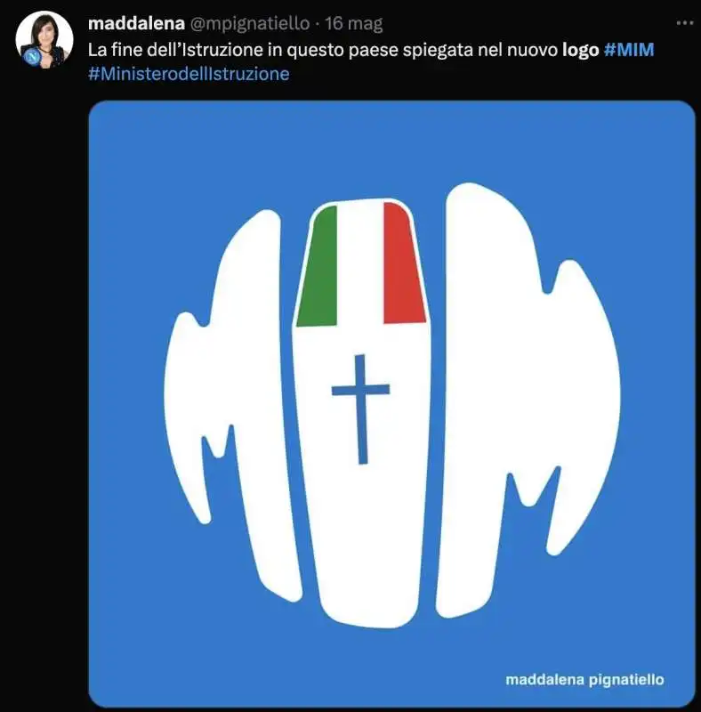 tweet sul nuovo logo del mim   ministero dell istruzione e del merito    8