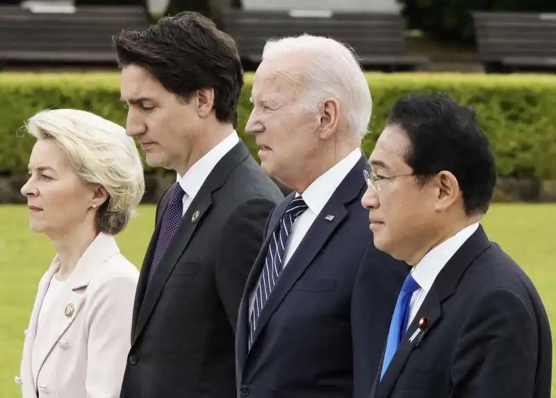 URSULA VON DER LEYEN - JUSTIN TRUDEAU - JOE BIDEN - FUMIO KISHIDA - G7 HIROSHIMA