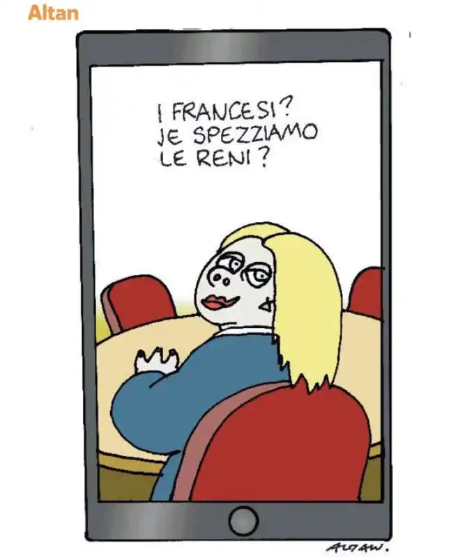 VIGNETTA ALTAN - GIORGIA MELONI E I FRANCESI