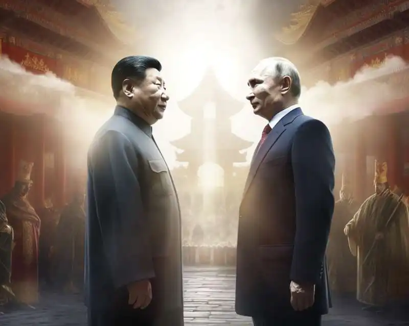 xi jinping e putin - immagine creata con l intelligenza artificiale  midjourney 