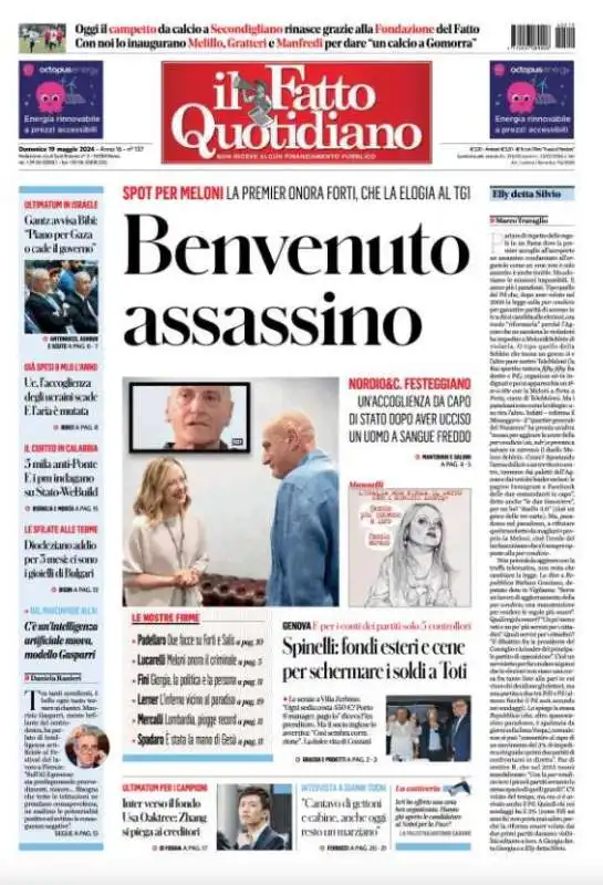 BENVENUTO ASSASSINO - IL FATTO QUOTIDIANO CONTRO CHICO FORTI 