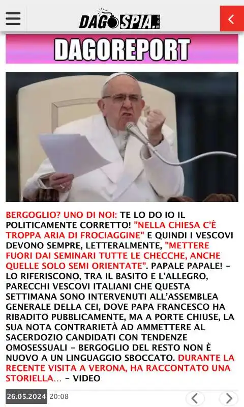 DAGOREPORT SULLE FRASI DI PAPA FRANCESCO AI VESCOVI - 26 MAGGIO 2024