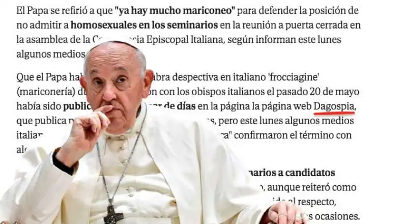 DAGOSPIA CITATA DA EL MUNDO PER LO SCOOP SUL PAPA E LA FROCIAGGINE