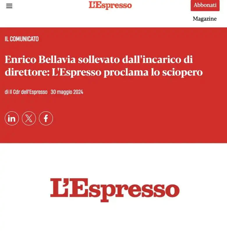 DOCUMENTO DELL ASSEMBLEA DI REDAZIONE DELL ESPRESSO