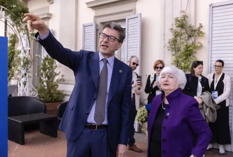 giancarlo giorgetti   janet yellen   g7 economia stresa   