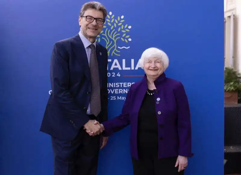 giancarlo giorgetti   janet yellen    g7 economia stresa   