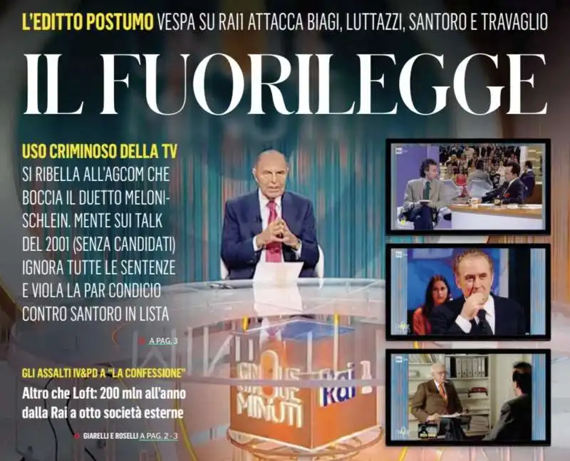 IL FUORILEGGE - IL FATTO QUOTIDIANO CONTRO BRUNO VESPA

