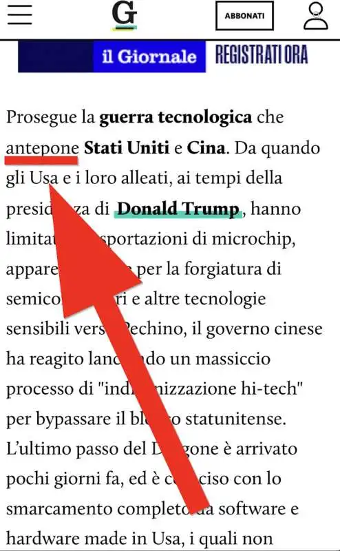 il giornale, la guerra tecnologica antepone 