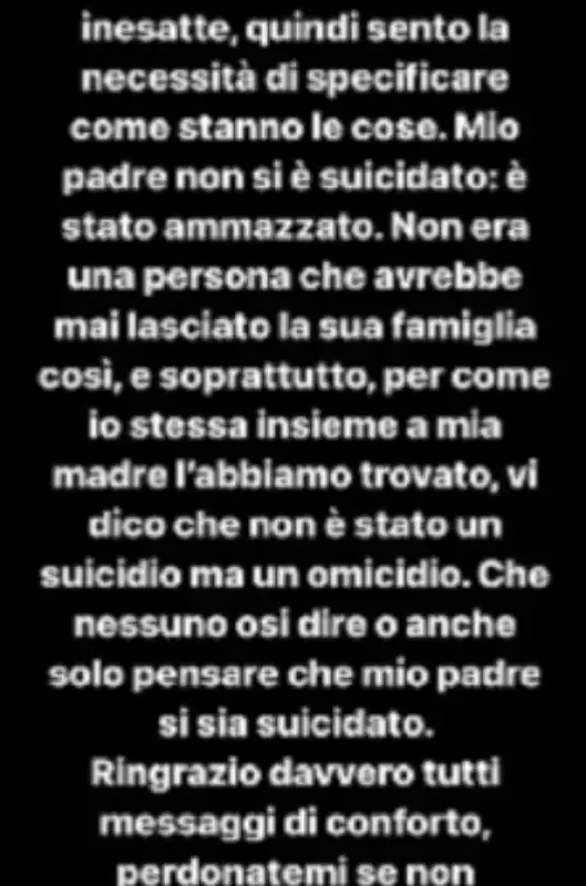 il post di carolina, la figlia di angelo onorato