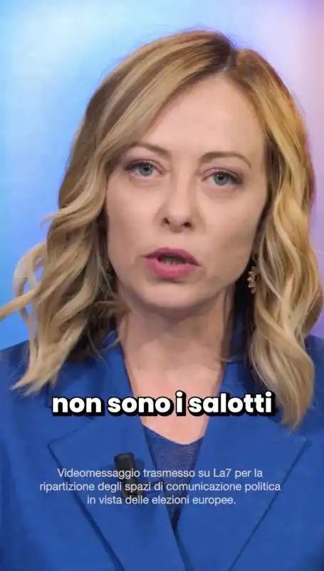 il videomessaggio di giorgia meloni  per la7   3