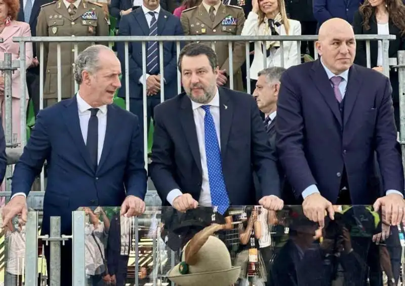 LUCA ZAIA - MATTEO SALVINI - GUIDO CROSETTO - ADUNATA DEGLI ALPINI VICENZA