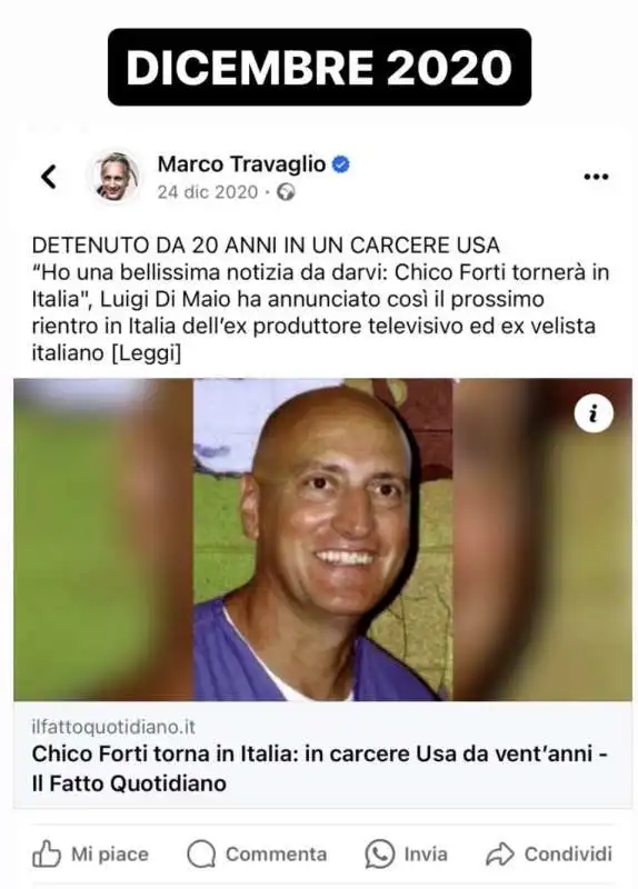 MARCO TRAVAGLIO SU CHICO FORTI - DICEMBRE 2020