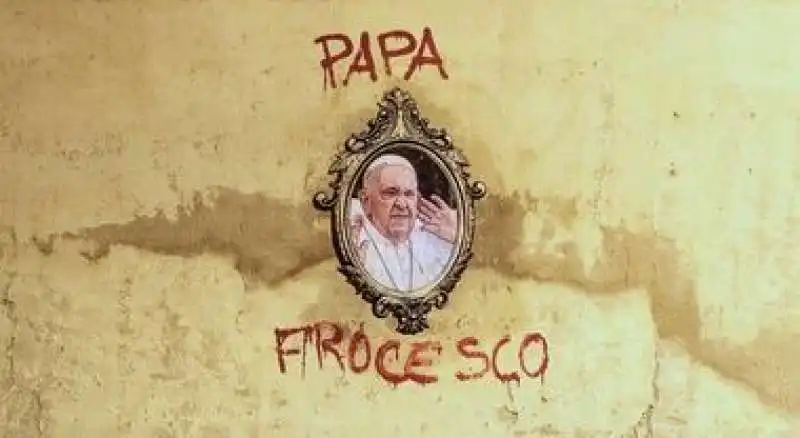 murales di evyrein su papa francesco e la frociaggine 