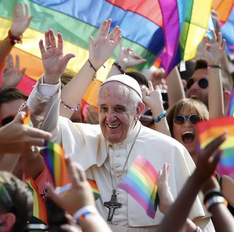 papa francesco al gay pride   immagine creata con l intelligenza artificiale   2