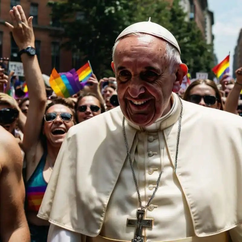 papa francesco al gay pride   immagine creata con l intelligenza artificiale   3