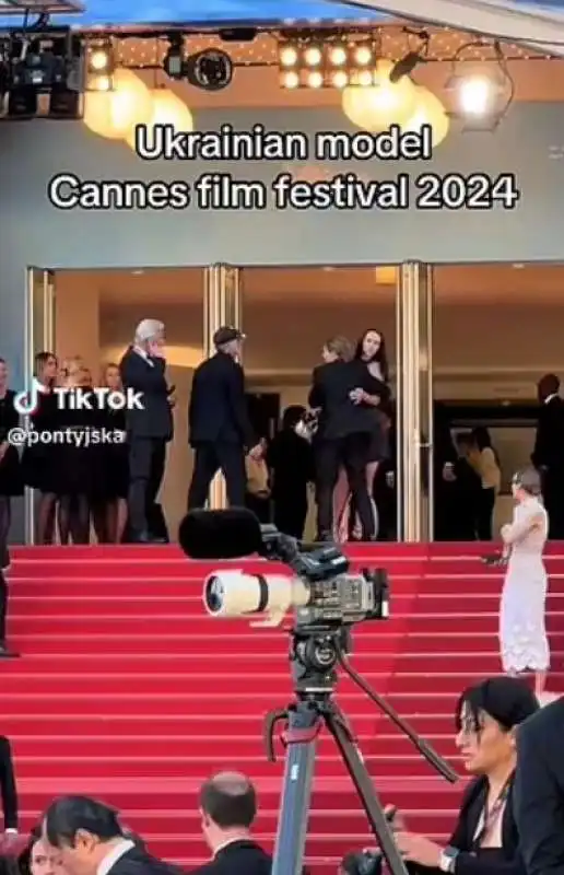  sawa pontyjska strattonata da una addetta della sicurezza a cannes 2