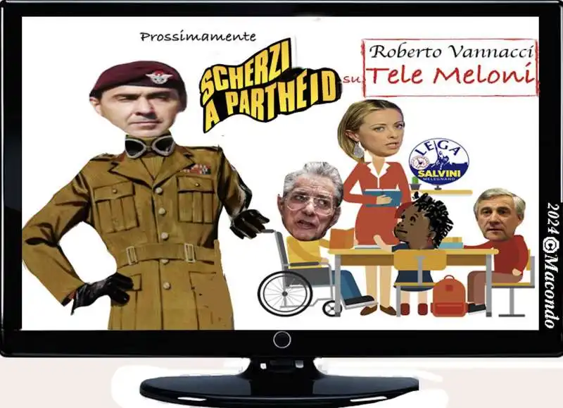 SCHERZI APARTHEID - ROBERTO VANNACCI SU TELEMELONI - MEME BY MACONDO