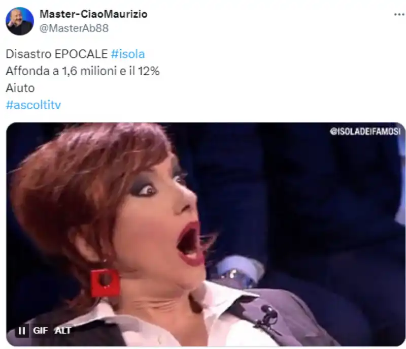 tweet isola dei famosi 3