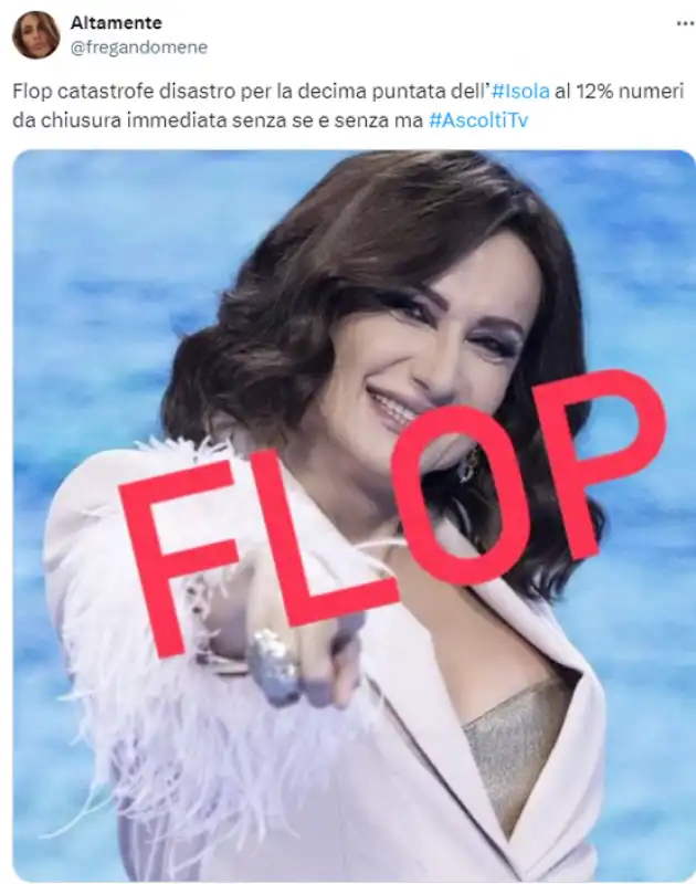 tweet isola dei famosi 5