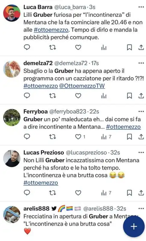 tweet su lilli gruber incazzata con mentana   3