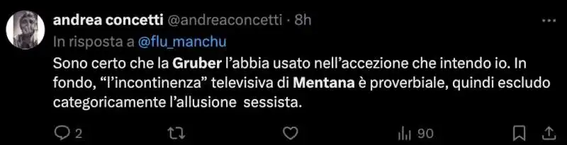 tweet su lilli gruber incazzata con mentana   9