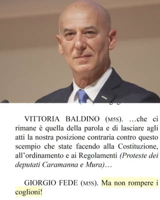 VERBALE ASSEMBLEA DI MONTECITORIO CON INSULTO DI GIORGIO FEDE