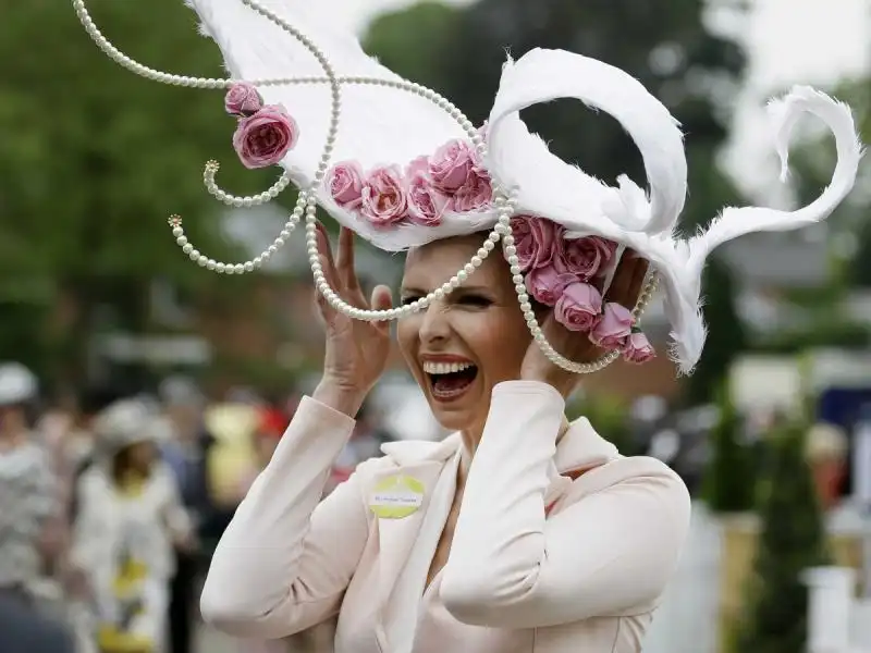 british tv personality anika svenska seemed to have a sense of humor about her outlandish hat 