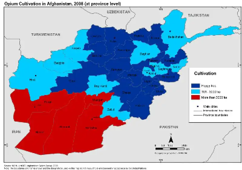 MAPPA LA COLTIVAZIONE DELLOPPIO IN AFGHANISTAN 