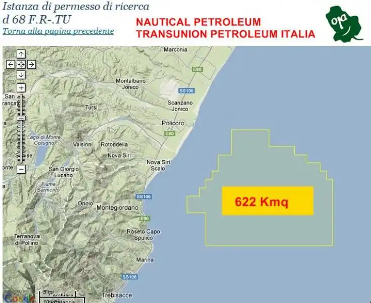 permesso ricerca petrolio mar jonio transunion petroleum 