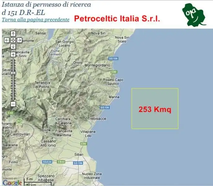 petroceltic italia permesso ricerca petrolio mar jonio 