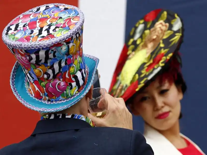 these friends had two of the most brightly colored hats of all 