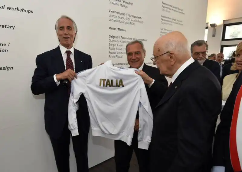 il presidente napolitano con malago foto mezzelani  gmt118