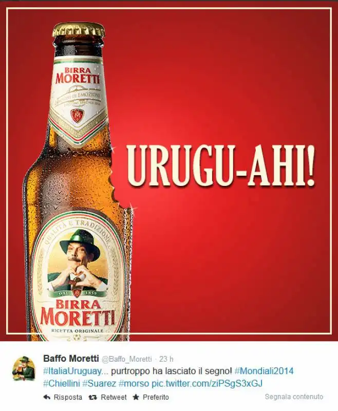 italia uruguay birra moretti morso di suarez