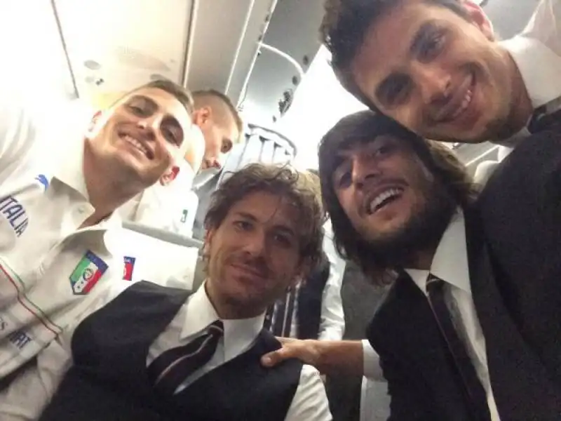 MONDIALI - SELFIE TWEET DAL BRASILE CON VERRATTI CERCI PERIN E RANOCCHIA