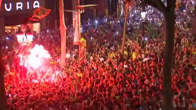 FINALE DI CHAMPIONS - LA FESTA DEI TIFOSI DEL BARCELLONA 