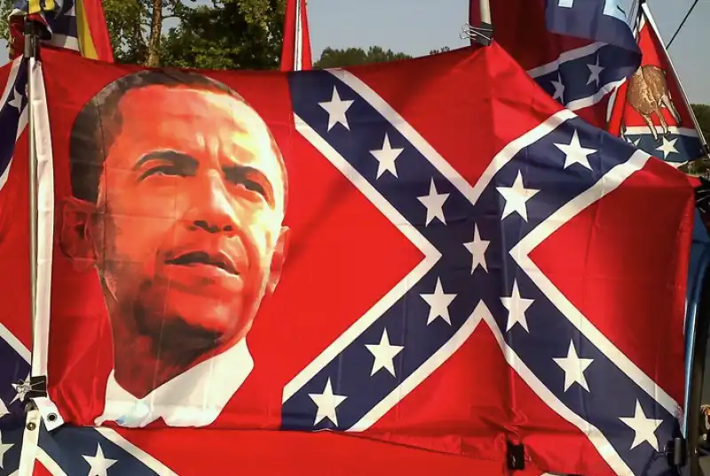 obama bandiera confederata