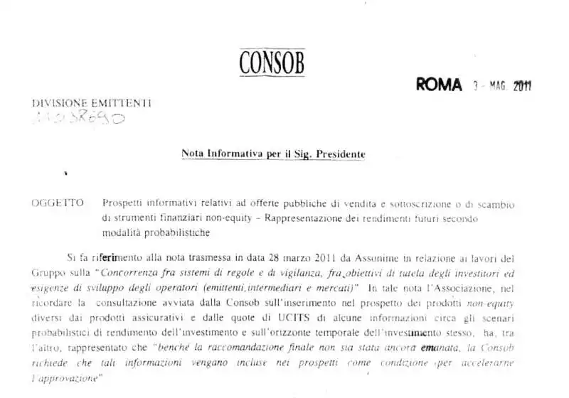 LA LETTERA DI CONSOB AGLI EMITTENTI RIVELATA DA REPORT - GABANELLI