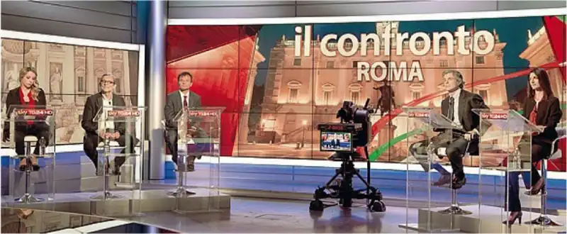 MELONI GIACHETTI RAGGI MARCHINI FASSINA CONFRONTO SKY