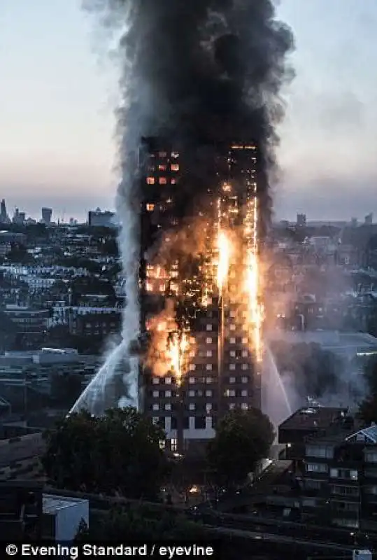 le fiamme di grenfell tower a londra