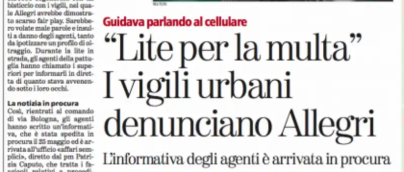 MASSIMILIANO ALLEGRI E I VIGILI URBANI